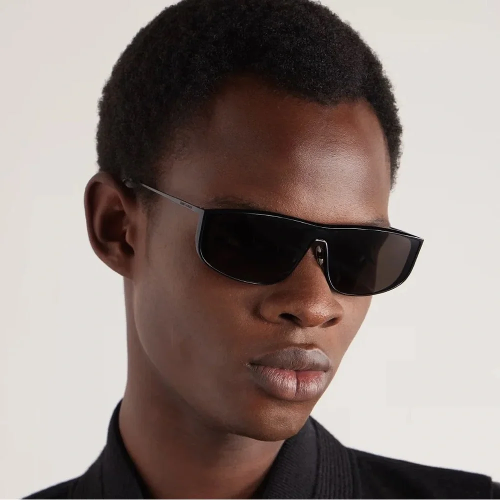 NEW SAINT LAURENT SL605 LUNA 002 SILVER SUNGLASSES SL 605 SHIELD